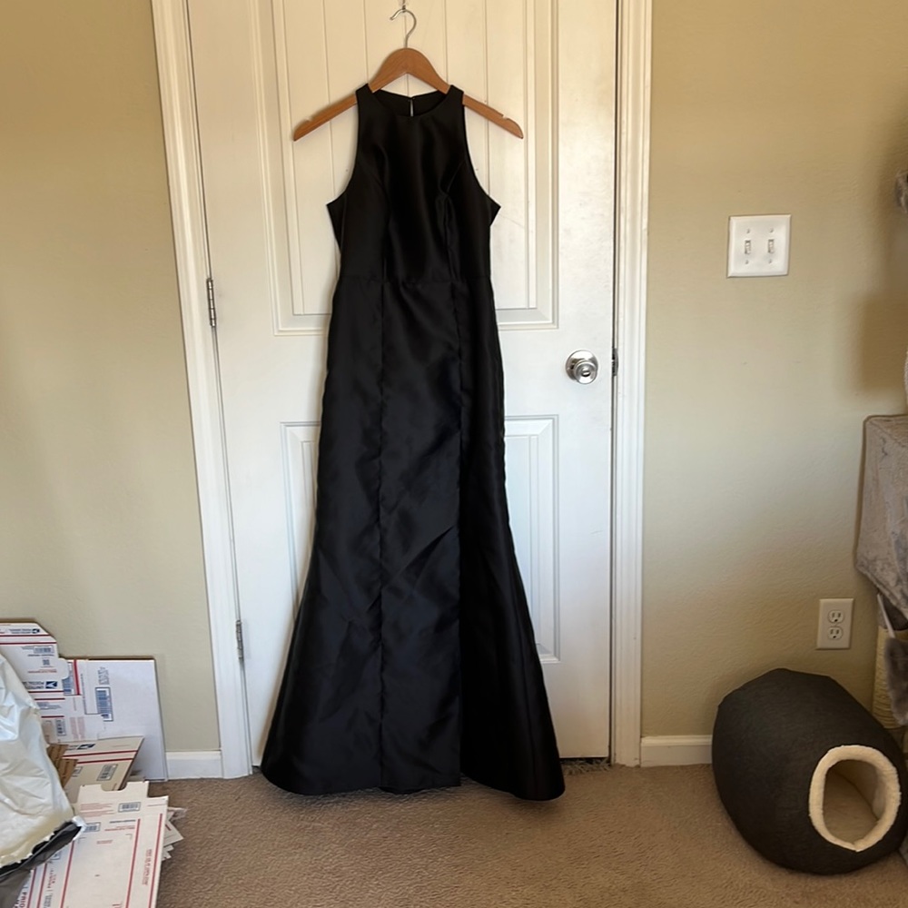 Black Satin Formal Occasion Dress